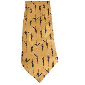 Salvatore Ferragamo Tie Acrobat Novelty Print, Mens OS Yellow